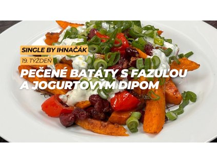 Pečené batáty s fazuľou a jogurtovým dipom (4. deň)