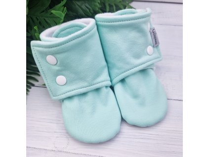 Capáčky barefoot s microfleece MINT white