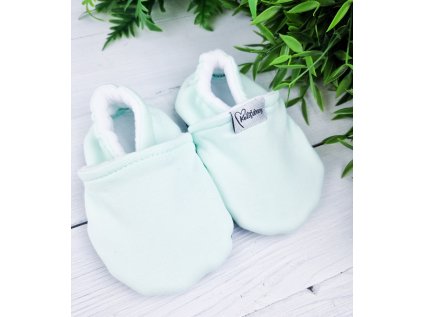 Nízké capáčky barefoot s fleesem MINT White