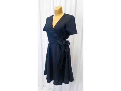 Mušelínové zavinovací šaty s kolovou sukní BLACK
