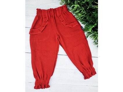 Mušelínové kalhoty řasené RED