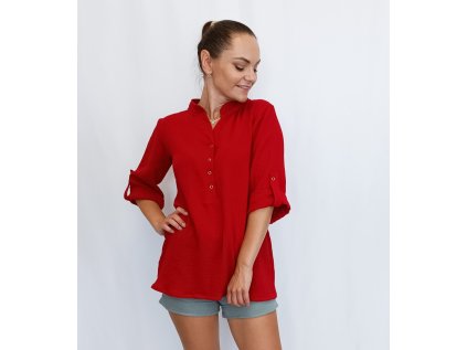 červená mušelínová košile