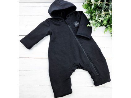 Zateplený overal s fleesem BLACK