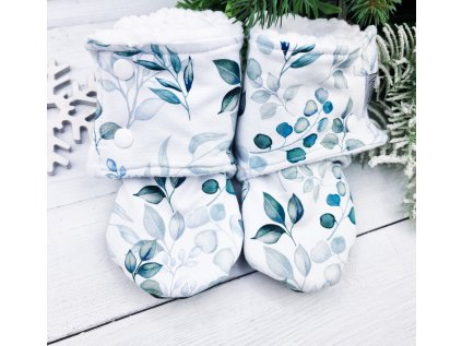 Capáčky barefoot s beránkem EUKALYPTUS White