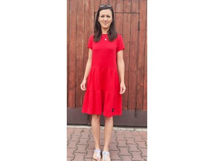 Mušelínové dámské boho šaty RED