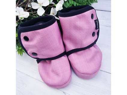 Softshellové capáčky barefoot s microfleece OLDPINK/black