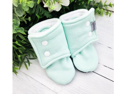 Capáčky barefoot s fleesem WARM Mentolová