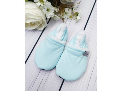 Nízké capáčky barefoot  s beránkem AQUA White