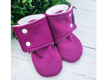 Capáčky barefoot s fleesem WARM FUCHSIA