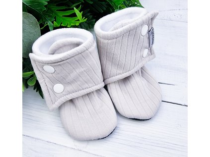 Capáčky barefoot s fleesem RIB Light grey