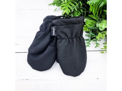 Softshellové zateplené rukavice s palcem BLACK