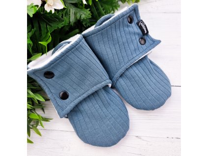 Capáčky barefoot s fleesem RIB Light blue