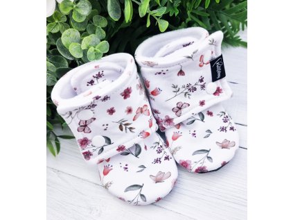 Capáčky barefoot s microfleece BLUMEN