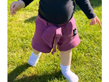 Dívčí šortky s mašlí mušelín BLUEBERRY