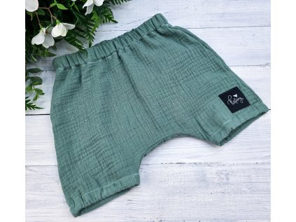 Basic mušelínové kraťasy MENTOL