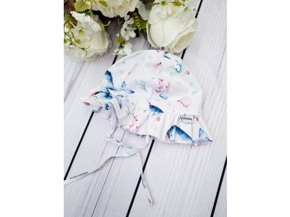 Klobouk ŘASENÝ mušelín OCEÁN