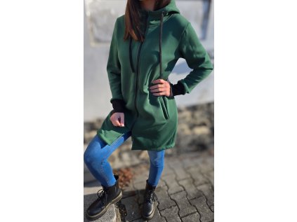 Dámský WARM kabát lahvově zelená