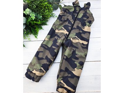 Zimní funkční SOFTSHELL kalhoty s laclem ARMY