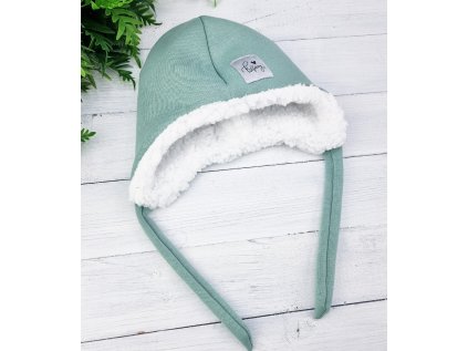 Ušanka s beránkem warm MÁTOVÁ