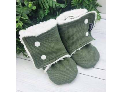 Capáčky barefoot s beránkem wafle MECHOVÁ