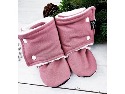 Capáčky barefoot s beránkem WARM starofialová White