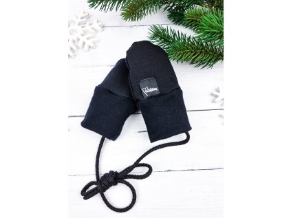 Bezpalcové zateplené rukavice BLACK