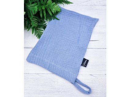 Mušelínová žínka POWDER BLUE