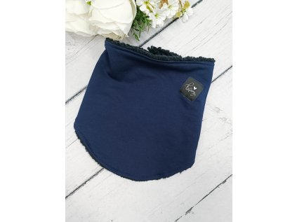 Nákrčník s beránkem - rozepínací NAVY Black