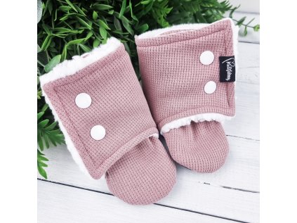 Capáčky barefoot s beránkem wafle PURPLE White