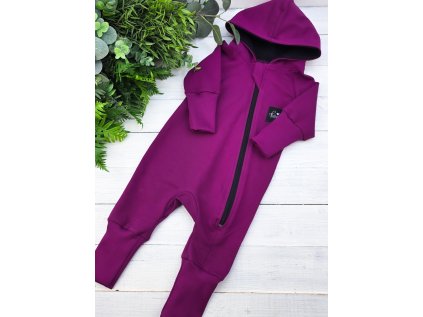 Teplákový overal rostoucí MAGENTA