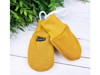 Bezpalcové WARM rukavice HOŘČICOVÁ