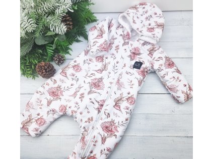 Zimní overal s beránkem BUNNY white