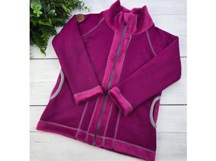 Zateplená mikina se zipem  MAGENTA