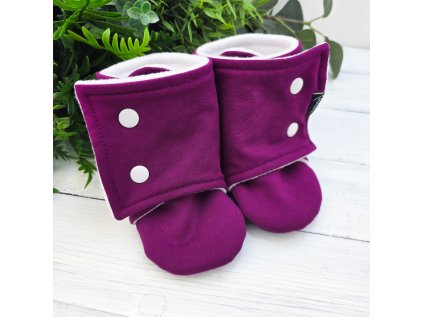 Capáčky barefoot s microfleece MAGENTA