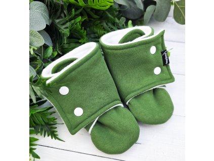 Capáčky barefoot s fleesem WARM ZELENÁ
