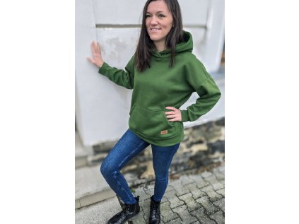 Mikina WARM lahvově zelená