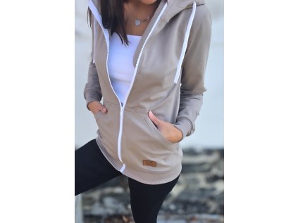 Mikina dámská PÍSKOVÁ zipper