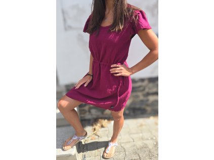 Dámské šaty BELLA /kojicí WINE mušelín