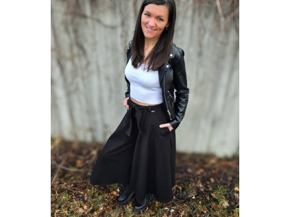 DÁMSKÁ tepláková kalhotová sukně BLACK