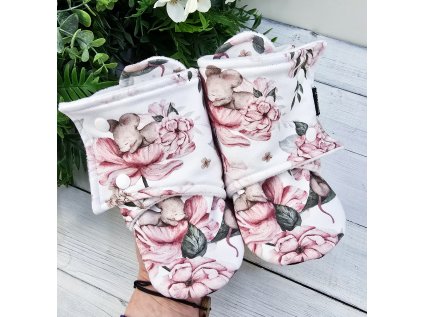 Capáčky barefoot s microfleece ROSE