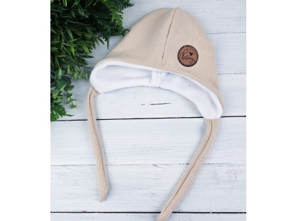 CAPPUCCINO WAFLE ušanka s fleecem