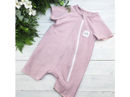 Mušelínový letní overal s krátkým rukávem POWDER