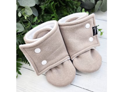 Capáčky barefoot s fleesem WARM MOCCA