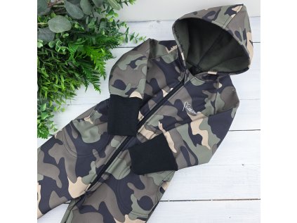 SOFTSHELL KOMBINÉZA rostoucí s kapsami ARMY