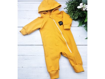 Teplákový overal rostoucí MUSTARD
