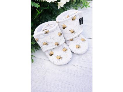 Capáčky barefoot s fleesem RIB VČELKY