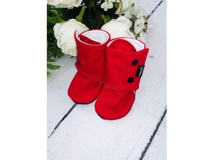 Capáčky barefoot s microfleece RED White