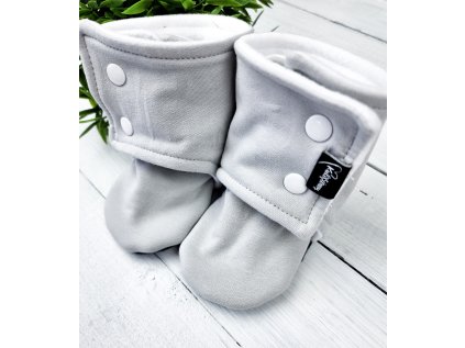 Capáčky barefoot s microfleece SVĚTLE ŠEDÁ White