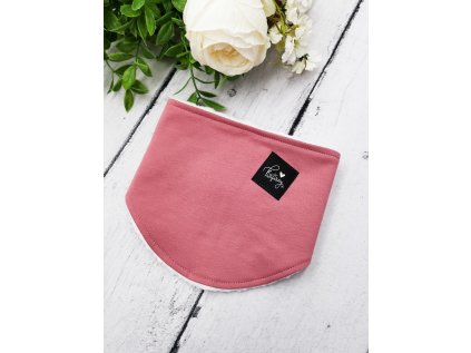 Nákrčník s beránkem - rozepínací OLD PINK White