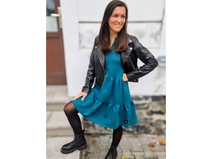 Dámské teplákové BOHO šaty TEAL